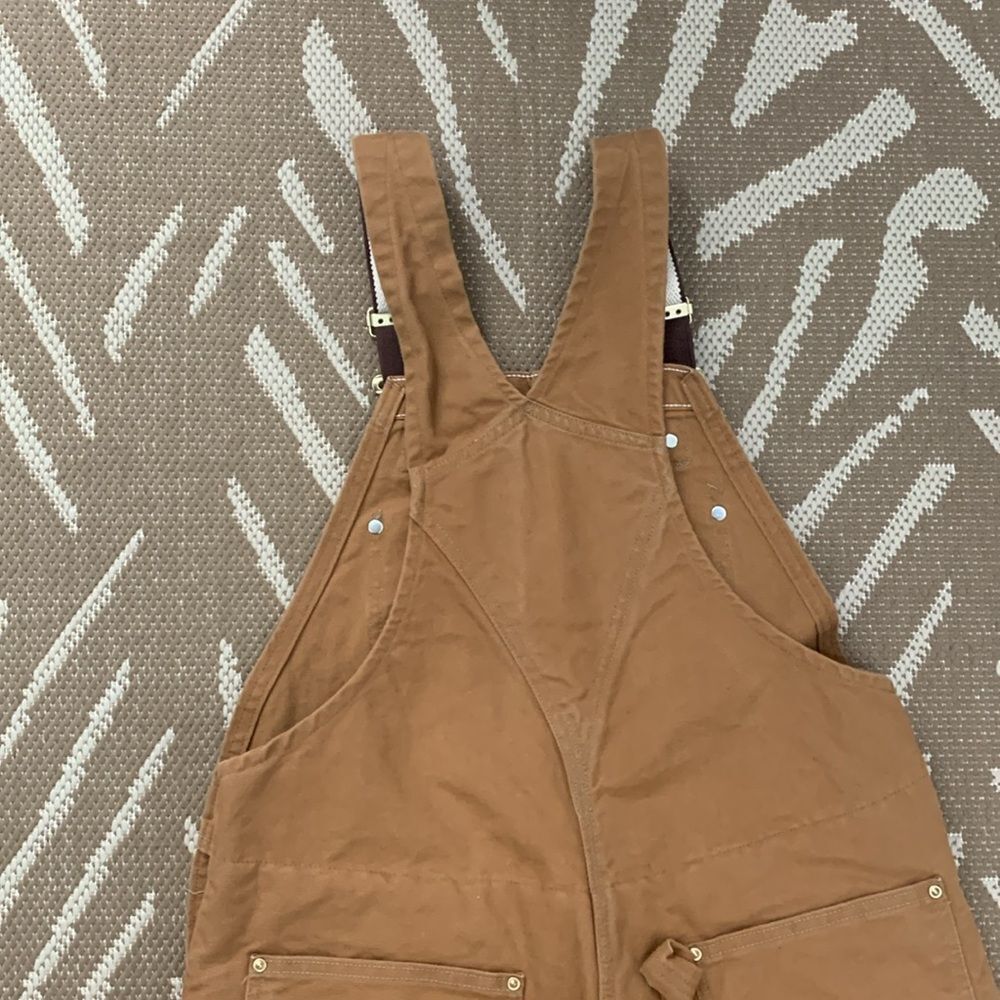 Carhartt Vintage Quilted Lined Double Knee Overalls R02 BRN Made In USA 36x30 - Picture 11 of 17